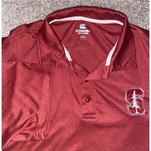 Stanford Cardinal Colosseum Mens XXL Polo Solid Short Sleeve‎ Cardinal Red NCAA